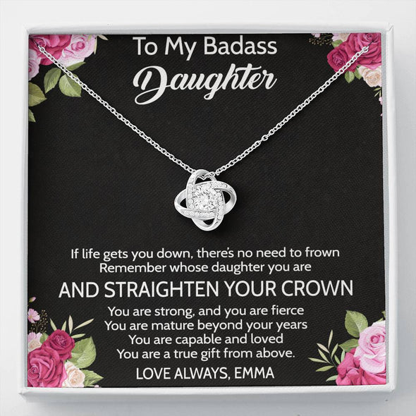 To My Daughter, You Are A True Gifts From Above, Necklace With Message Card, Birthday Gift, Gift Ideas For Daughter, Happy Daughter's Day, Knot Necklace, Birthday