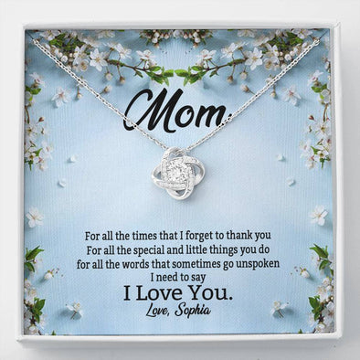 To My Mom, I Need To Say I Love You, Necklace With Message Card, Customized Necklace, Silver Knot Pendant, Gift Ideas For Mom, Happy Mother's Day