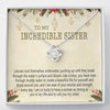 To My Incredible Sister, Necklace With Message Card, Knot Necklace, Raksha Bandhan Gift, Gift Ideas For Sister, Birthday Gift, Brother To Sister