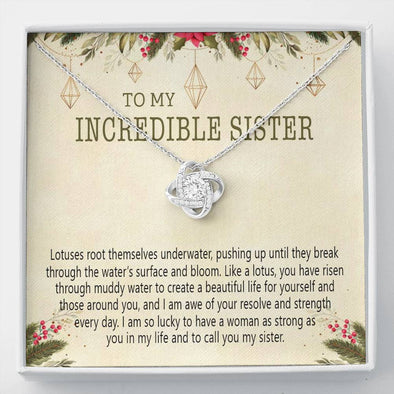 To My Incredible Sister, Necklace With Message Card, Knot Necklace, Raksha Bandhan Gift, Gift Ideas For Sister, Birthday Gift, Brother To Sister