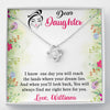 To My Daughter, You Will Always Find Me Right Here For You, Necklace With Message Card, Gift Ideas For Daughter, Knot Custom Necklace, Customize Necklace, Birthday