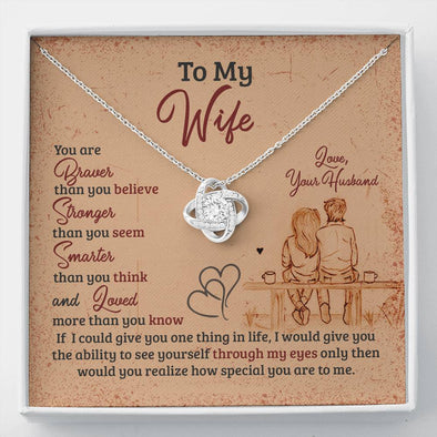 To My Wife You Are Special To Me Silver Knot Pendant, Gift For Wife For Christmas, Valentine's Day, Anniversary, Necklace With Message Card, Couple Collection