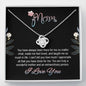 Mom, You Have Been Always There for Me Knot Pendant, Necklace with Message Card, Silver Jewelry for Her, Gift for Mother's Day, Christmas, Birthday