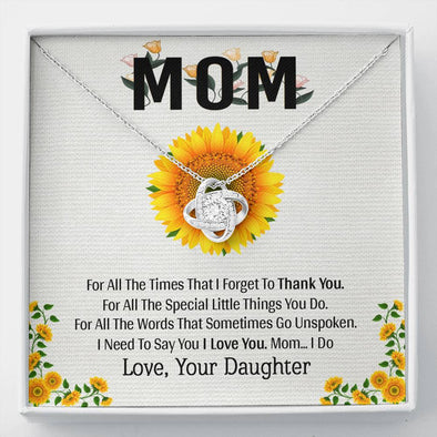 To My Mom, I Need To Say I Love You Mom, Knot Pendant For Mother Gift Ideas For Mother/Daughter, Jewelry For Her, Silver Pendant, Necklace With Message Card