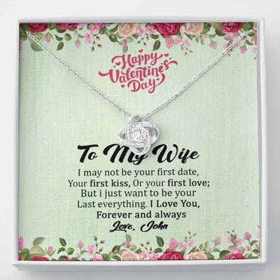 To My Wife, I Love You Forever And Always, Personalized Knot Necklace, Customized Pendant, Couple Gifts, Jewelry For Wife, Present For Wife, Couple Accessories