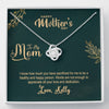 To My Mom, Words Are Not Enough To Appreciate All Your Love, Necklace With Message Card, Silver Knot Pendant, Gift Ideas For Mom, Customized Necklace, Birthday