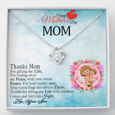 To My Mom, Thanks For Filling My Life With Rainbow And Colors, Happy Mother's Day, Silver Pendant For Mom, Jewelry For Her, Birthday, Necklace With Message Card