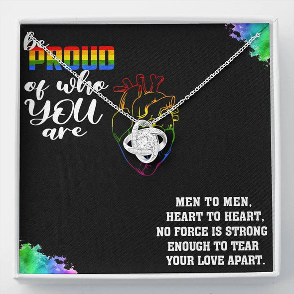 Gay pride jewelry, Proud Of Who You Are, Love is Love Jewelry, Necklace For LGBT Couples, Knot Necklace, Love Equality Jewelry, Pride Month Gift, Scripted Love Necklace