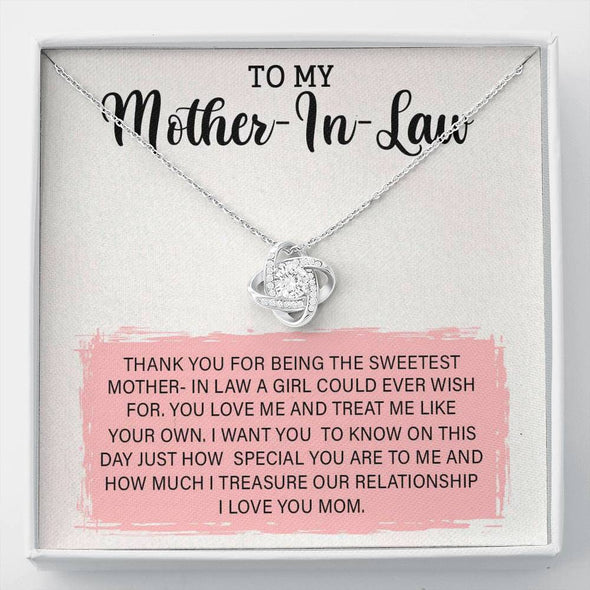 Future Mother In Law Necklace With Message Card, Mother Day Necklace, Ideas For Her, Knot Necklace, Birthday Gift, Mother in Law Gifts For Christmas, Mom I Love You