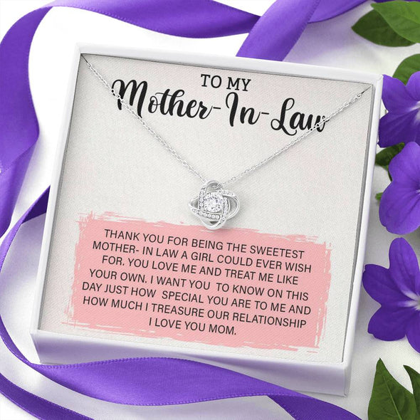 Future Mother In Law Necklace With Message Card, Mother Day Necklace, Ideas For Her, Knot Necklace, Birthday Gift, Mother in Law Gifts For Christmas, Mom I Love You