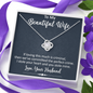 To My Beautiful Wife, Love Knot Necklace With I Stole Your Heart And You Stole Mine Message Card, Pendant For Her, Birthday, Anniversary, Gift For Her, Jewelry For Her