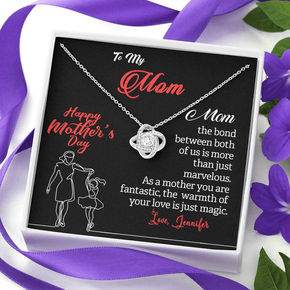 To My Mom, As A Mother You Are Fantastic, Custom Knot Pendant, Anniversary, Birthday, Christmas, Gift For Her, Silver Necklace With Message Card, Happy Mother's Day