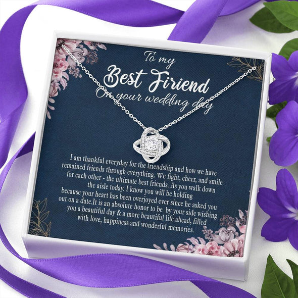 To My Bestie, The Ultimate Best Friend, Gift For Friend, BFF Gift, Congratulations Gift, Friendship Necklace, Best Friend Gift, Knot Necklace, Happy Wedding Day