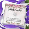 Dear Mom, Thank You For Loving Me As You Own, Future Mother In Law Necklace With Message Card, Mother Day Necklace, Ideas For Her, Knot Necklace, Birthday Gift, Christmas Gift