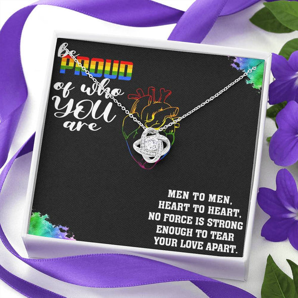 Gay pride jewelry, Proud Of Who You Are, Love is Love Jewelry, Necklace For LGBT Couples, Knot Necklace, Love Equality Jewelry, Pride Month Gift, Scripted Love Necklace