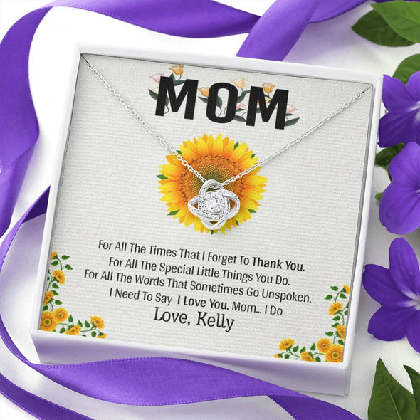 To My Mom, I Need To Say I Love You, Love Knot Pendant For Mom, Necklace With Message Card, Happy Mother's Day, Gift Ideas For Mother/Daughter's, Anniversary
