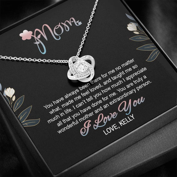 To My Mom, You Are Truly A Wonderful Mother, Customized Knot Pendant, Silver Necklace With Message Card, Gift Ideas For Mother/Daughter's, Happy Mother's Day