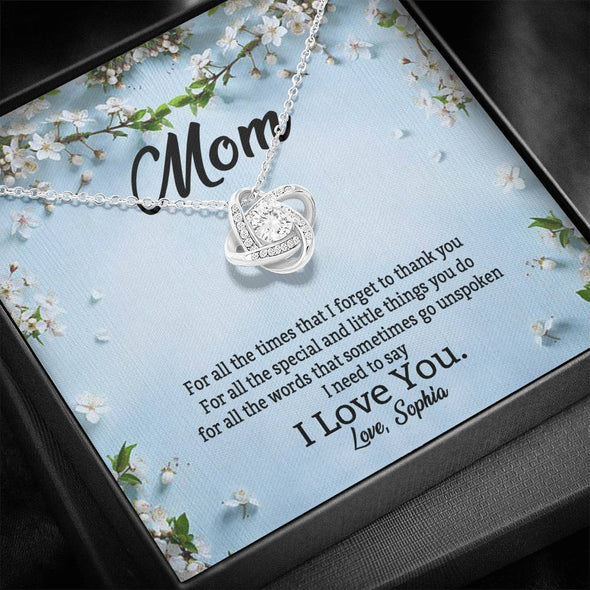 To My Mom, I Need To Say I Love You, Necklace With Message Card, Customized Necklace, Silver Knot Pendant, Gift Ideas For Mom, Happy Mother's Day