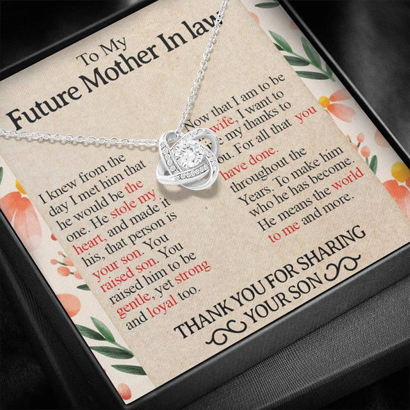 Future Mother In Law Necklace With Message Card, Mother Day Necklace, Ideas For Her, Knot Necklace, Birthday Gift, Mother in Law Gifts For Christmas, Mother in Law Jewelry