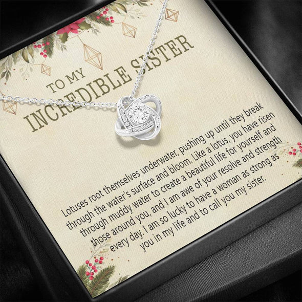 To My Incredible Sister, Necklace With Message Card, Knot Necklace, Raksha Bandhan Gift, Gift Ideas For Sister, Birthday Gift, Brother To Sister