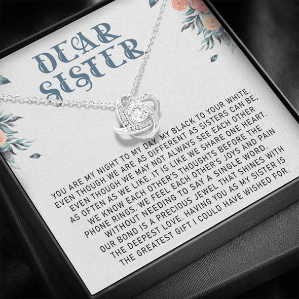 Products Dear Sister, You Are My Night To My Day, Necklace With Message Card, Knot Necklace, Raksha Bandhan Gift, Gift Ideas For Sister, Birthday Gift