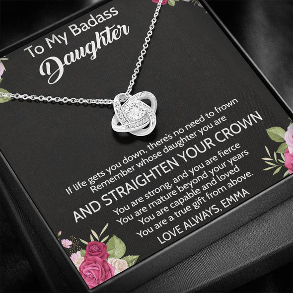 To My Daughter, You Are A True Gifts From Above, Necklace With Message Card, Birthday Gift, Gift Ideas For Daughter, Happy Daughter's Day, Knot Necklace, Birthday
