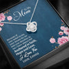 To My Mom, Anchored In Hope, Faith And Love, Customized Knot Pendant, Silver Necklace With Message Card, Gift Ideas For Mother/Daughter's, Happy Mother's Day