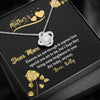 To My Mom, Flowers Are Not Enough To Express How Special You Are To Me, Necklace With Message Card, Customized Necklace, Silver Knot Pendant, Gift Ideas For Mom