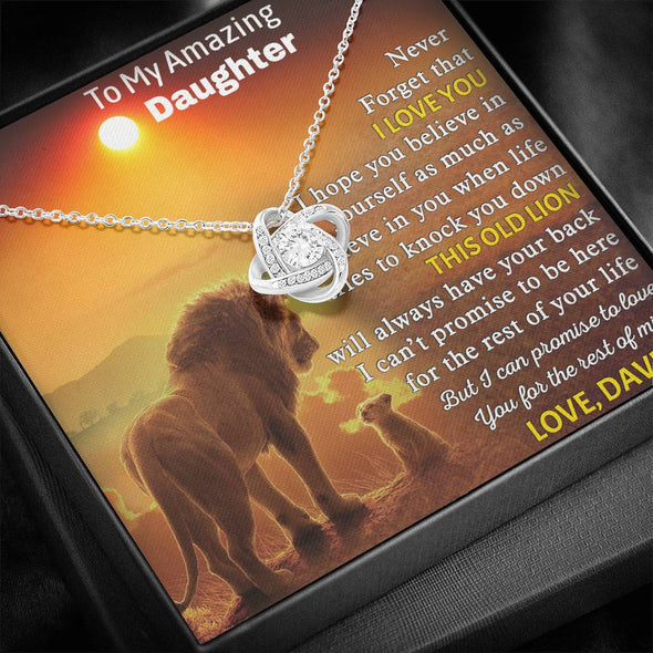 To My Daughter, Never Forget That I Love You, Necklace With Message Card, Knot Custom Necklace, Birthday Gift, Customize Necklace, Gift Ideas For Daughter