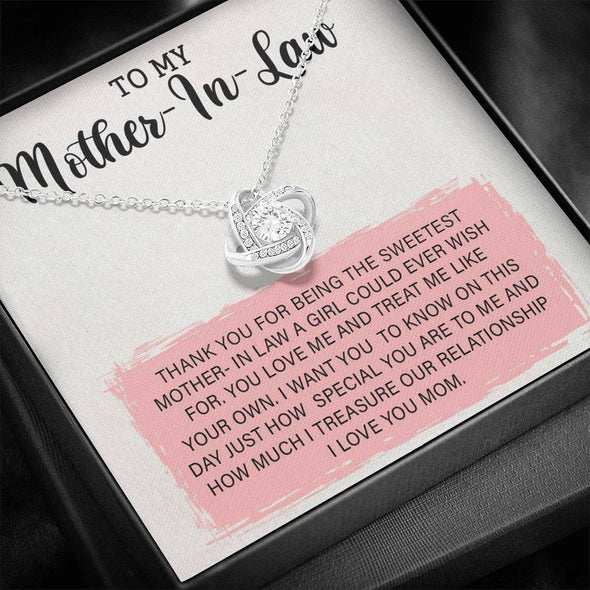 Future Mother In Law Necklace With Message Card, Mother Day Necklace, Ideas For Her, Knot Necklace, Birthday Gift, Mother in Law Gifts For Christmas, Mom I Love You