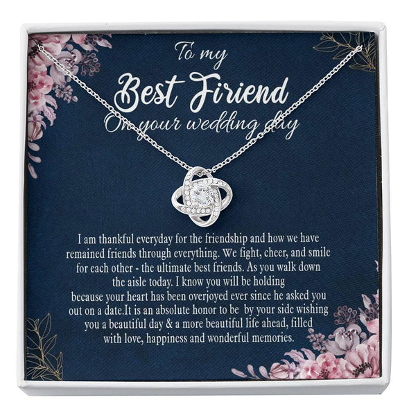 To My Bestie, The Ultimate Best Friend, Gift For Friend, BFF Gift, Congratulations Gift, Friendship Necklace, Best Friend Gift, Knot Necklace, Happy Wedding Day