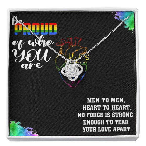 Gay pride jewelry, Proud Of Who You Are, Love is Love Jewelry, Necklace For LGBT Couples, Knot Necklace, Love Equality Jewelry, Pride Month Gift, Scripted Love Necklace