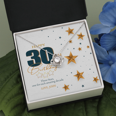 Customized Birthday Name & Age, Love Knot Necklace, Gift For Mom/Wife/Girlfriend/Sister, Best Birthday Gift For Her, Jewelry For Her, Precious Gift For Her, Necklace For Her