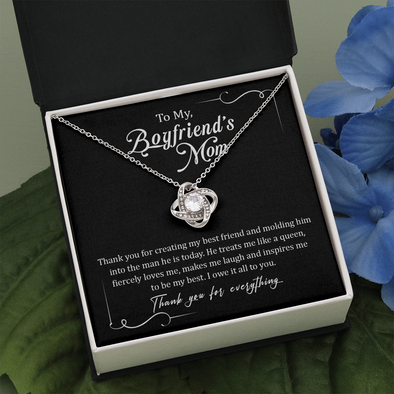 To My Boyfriend's Mom, Love Knot Necklace With Thanks You For Everything Message Card, Mother's Day Gift, Birthday, Anniversary, Pendant For Her, Jewelry For Her