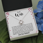 To My Wife, Love Knot Necklace With Thank You For Being My Dearest Wife Message Card, Jewelry For Her, Birthday Gift, Anniversary, Gift For Her, Pendant For Her