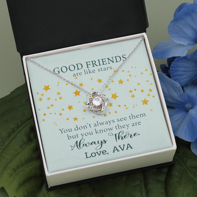 To My Good Friends, Love Knot Necklace With You Know They Are Always There Message Card, Birthday, Gift For Her, Necklace for Her, Jewelry For Her, Customized Message Card