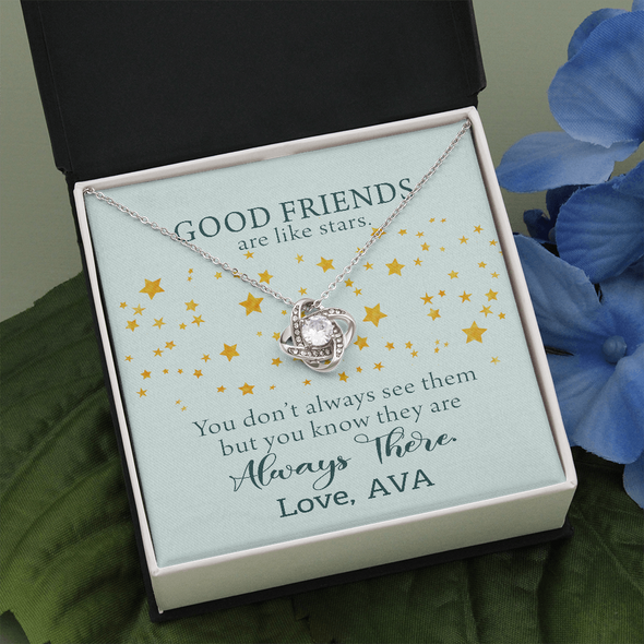 To My Good Friends, Love Knot Necklace With You Know They Are Always There Message Card, Birthday, Gift For Her, Necklace for Her, Jewelry For Her, Customized Message Card