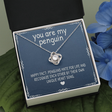 You Are My Penguin, Love Knot Necklace With Message Card, Jewelry For Her, Pendant For Her, Gift For Wife From Husband, Birthday, Anniversary Gift For Wife