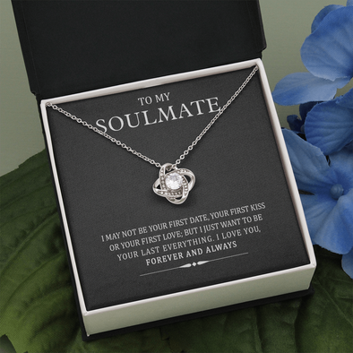 My Soulmate, Love Knot Necklace With Message Card, Pendant For Her, Birthday, Gift For Her, Jewelry For Her, Anniversary Gift, Flawless Necklace With Message Card