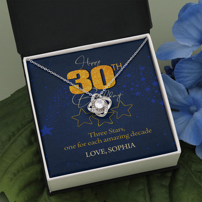 Customized Birthday Name & Age, Love Knot Necklace, Gift For Mom/Wife/Girlfriend/Sister, Best Birthday Gift For Her, Necklace For Her, Precious Gift For Her, Jewelry For Her