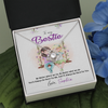 To My Bestie, Love Knot Necklace With No Matter Where We Go, No Matter What We Do Message Card, Jewelry For Her, Birthday, Gift For Her, Necklace for Her, Customized Message Card