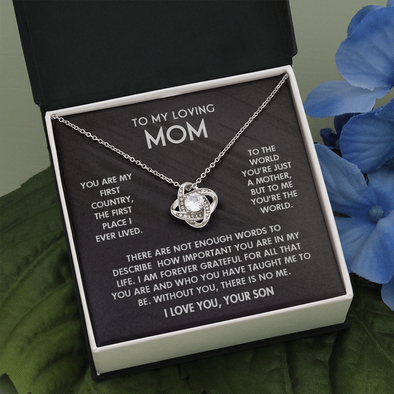 To My Loving Mom I Love You Knot Necklace For Mother's Day