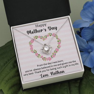 Happy Mother's Day, Love Knot Necklace, Gift For Mom From Daughter, Mother's Day Special Gift, Mom Birthday Gift from Daughter, Jewelry Gift for Mom, Necklace for Mom