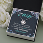 To My Wife, Love Knot Necklace With You Are My Queen Forever Message Card, Jewelry For Her, Anniversary, Birthday, Gift For Her, Pendant For Her
