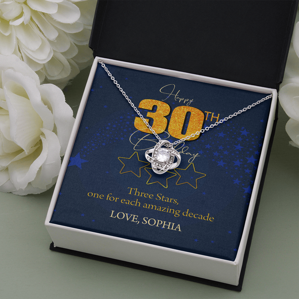 Customized Birthday Name & Age, Love Knot Necklace, Gift For Mom/Wife/Girlfriend/Sister, Best Birthday Gift For Her, Necklace For Her, Precious Gift For Her, Jewelry For Her