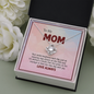 To My Mom, Love Knot Necklace With Your Smile Brightens Like Morning Rays Shines On The Hills Message Card, Mother's Day Gift, Pendant For Her, Birthday Gift, Jewelry For Her