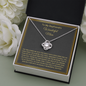 To My Boyfriend's Wonderful Mom, Love Knot Necklace With Thanks For Raising The Man Of My Dream Message Card, Mother's Day Gift, Birthday, Anniversary, Gift For Her, Pendant For Her, Jewelry For Her