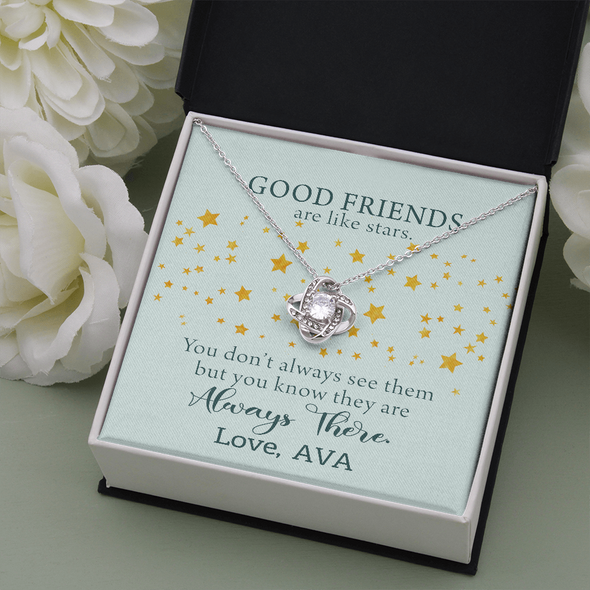 To My Good Friends, Love Knot Necklace With You Know They Are Always There Message Card, Birthday, Gift For Her, Necklace for Her, Jewelry For Her, Customized Message Card