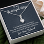 To My Beautiful Wife, Alluring Beauty Necklace With I Stole Your Heart And You Stole Mine Message Card, Pendant For Her, Birthday, Anniversary, Gift For Her, Jewelry For Her