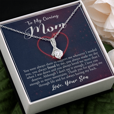 Caring Mom, Alluring Beauty Necklace, Necklace For Her From Her Son, Birthday, Anniversary, Christmas, Mother's Day, Pendant For Her, Jewelry For Her, Gift For Her From Her Son